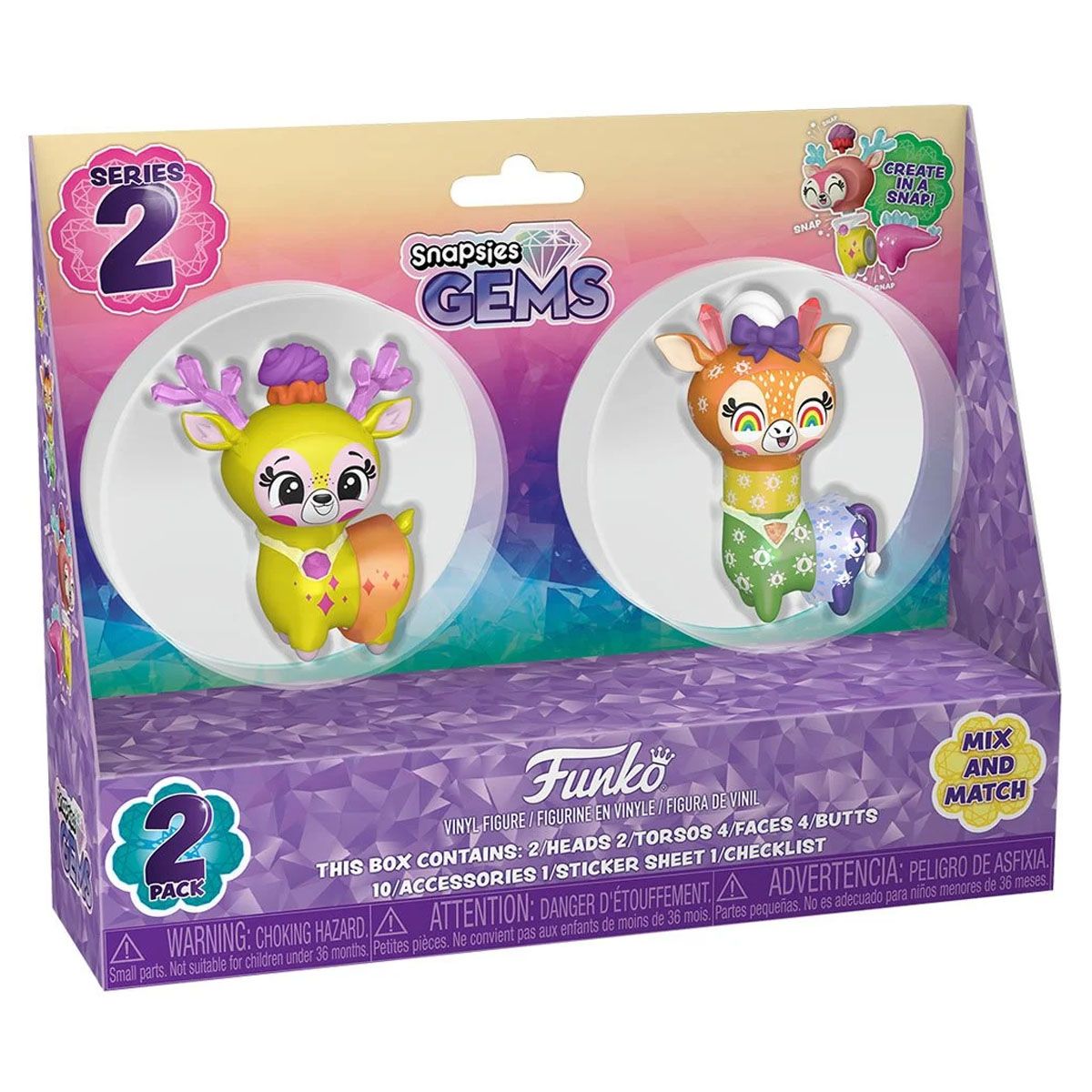 FUNKO SNAPSIES GEMS SERIES 2 2PK (SPRING)  LEMON-RAINBOW 8306/TOYS