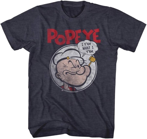 T-SHIRT POPEYE I YAM WHAT I YAM NAVY HEATER POP5229 (S)