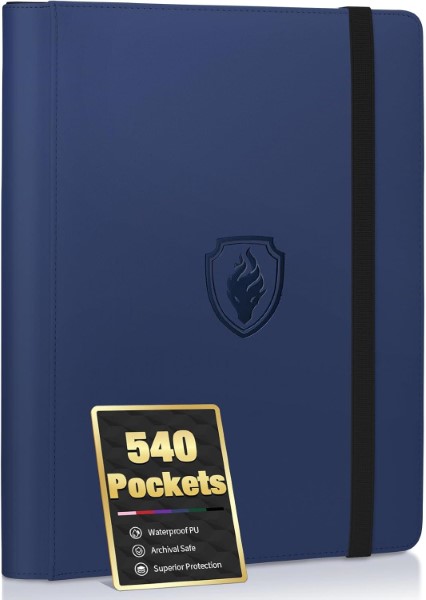 ESTUCHE TARJETAS POKEMON FABMAKER 9 POCKET 540 CARDS STRAP AZUL NAVY