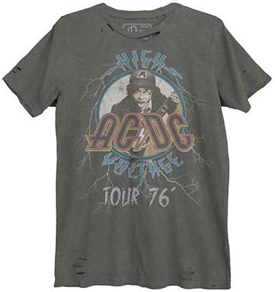 T-SHIRT AC DC 76 VINTAGE TOUR ACD0183MGT (S) – foto 1